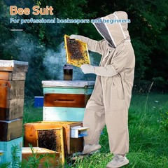 ZMHBKPS Beekeeping Suit, Full Body, Polycotton with Veil and Gloves