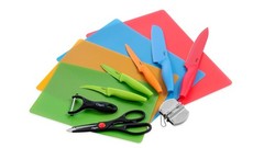 Ozeri Elite Chef 17-Piece Stainless Steel Knife & Cutting Mat Set, in Color