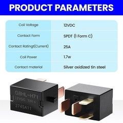 4 Pack Power Relay Assembly Compatible for Honda Accord Civic CR-V MDX 12V