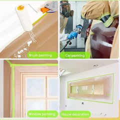 Masking Paper, paint masking, 2 Pack Automotive Paint Paper Roll with Tape, T…