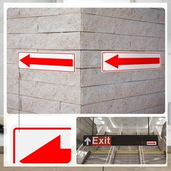 6 Pack Aluminum Reflective Arrow Sign Road Metal Left Arrow Sign for Direction