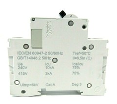2 NEW SCHNEIDER ELECTRIC C60N C2A CIRCUIT BREAKERS 240V 60947-2 C60NC2A