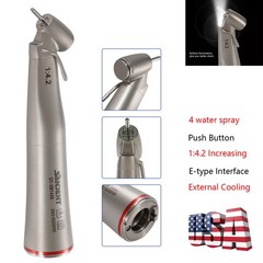Dental Optic Fiber LED 1:4.2 Increasing Handpiece 45°Angle Head External Channel