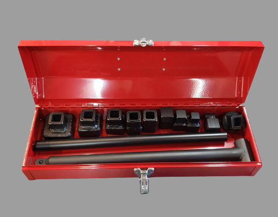 Plumbing cleanout plug wrench set – plumbing tool – cleanout cap – Steel case