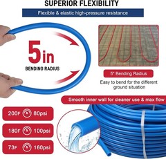 PEX Pipe 1/2 200ft Red Blue PEX-B Tubing EVOH,Flexible Non-Barrier,HotCold Water