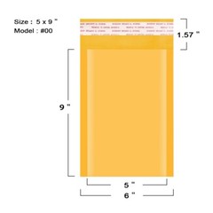 500 #00 5×10 Kraft Bubble Mailer Padded Envelopes Shipping Mailing Bags 5″x10″