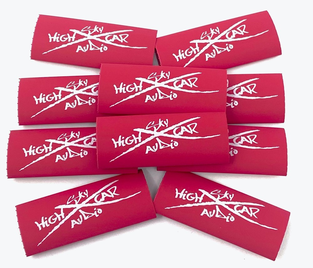 (10) 4 or 8 Gauge RED 3/8″ x 2″ Heat Shrink Tube 4 Ring Terminals GA Tubing
