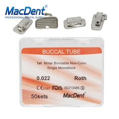 200Pcs MacDent Dental Orthodontic Buccal Tubes 1st Molar MBT ROTH 022 Monoblock