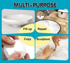 Epoxy Putty White 12oz/340g, 2-Part Fast Repair AB Clay, High-Strength Waterp…