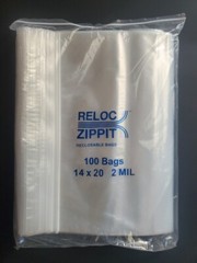 1.5×1.5 to 20×20 Clear Reloc Zippit Lock Seal Top Reclosable Zip-lock Bags 2Mil
