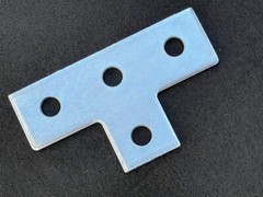Sandbaggy Galvanized Flat T Shaped Strut Connector Bracket – 4 Hole