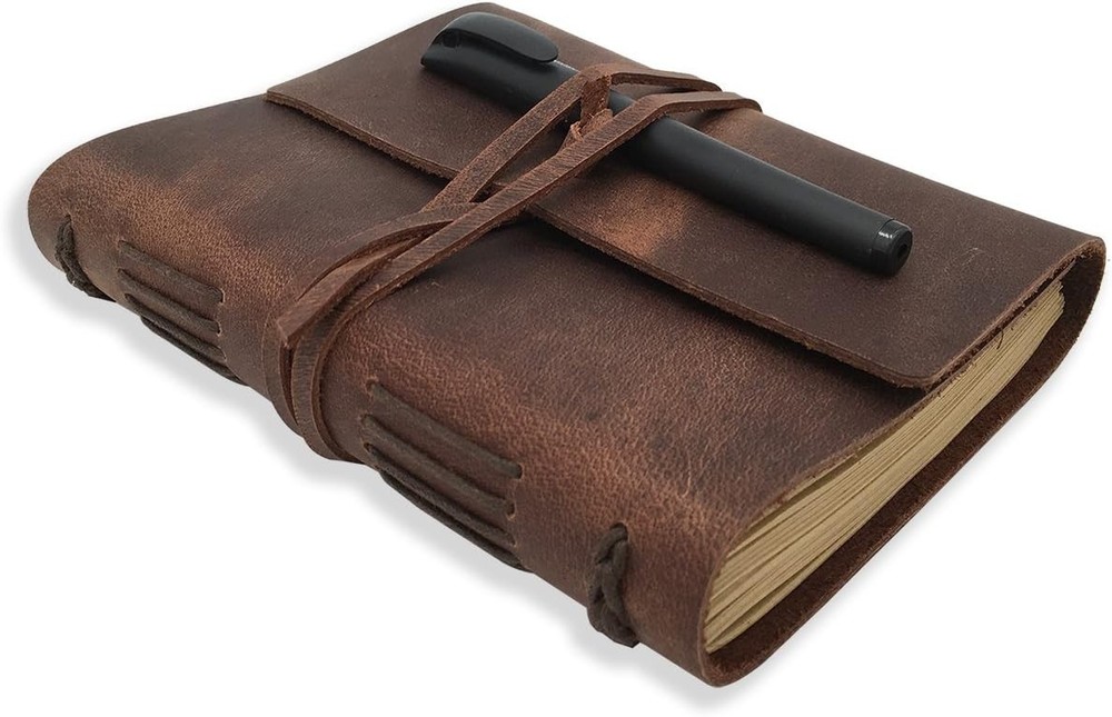 Timeless Genuine Leather Notebook – Perfect Gift for Writers & Travelers, 5×7 in