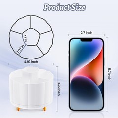 360 Rotating Pencil Pen Holder for Desk, White Pen Organizer with 6 Slots