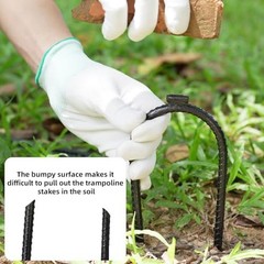 Heavy Duty U-Shaped Rebar Stakes 10″x3″ – Ground Anchor for Trampoline, Garden,