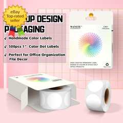 1 Inch White Dot Stickers 500 Pcs Round Color Coding Labels Self Adhesive Dots