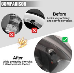 Glow in The Dark Cute Duck Tire Valve Caps, 4 Pack for Cars Motor Color: black