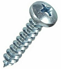 #10 X 1″ Phillips Pan Head Sheet Metal Screw Zinc Plated Type A 1000 Pieces