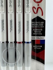 Sharpie Pen 4 Pack WHITE BARREL Black RED BLUE Ink S-gel Medium 0.7mm 2193947