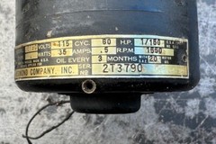 Vintage REDMOND Electric Motor 115 volt 1/150 HP With Air Pump Setup