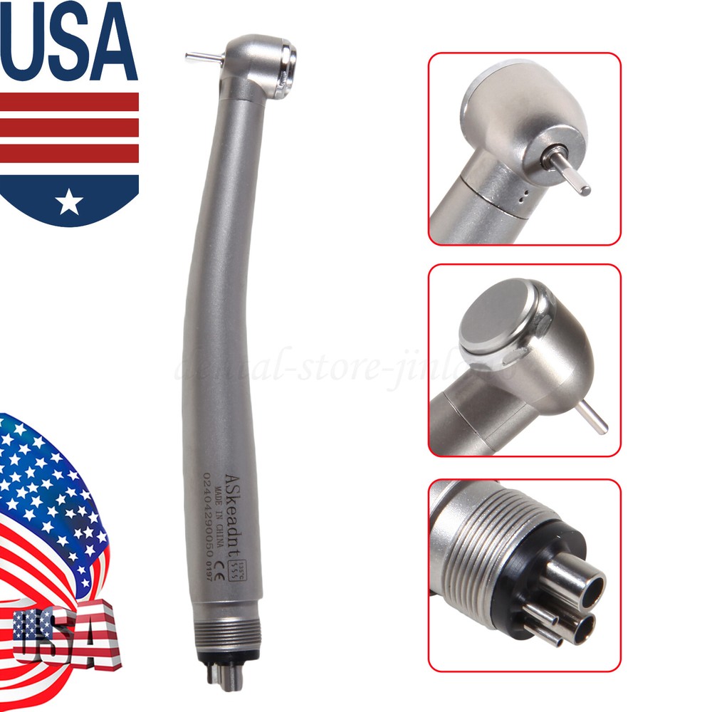 1-10 Pcs Dental Fiber Optic LED E-generator High Speed Handpiece /No LED 4 Holes