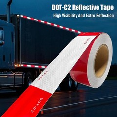 200ft DOT-C2 Red White Reflective Tape 2″ Inch High Vis Safety Reflector Trailer