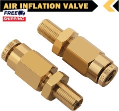 4 PCS 1/4 Inflation Schrader Valve with Push to Connect for 1/4 OD Air Line