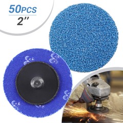 2 inch 36 Grit Zirconia Roll Lock Die Grinder Quick Change Sanding Discs 50PCS
