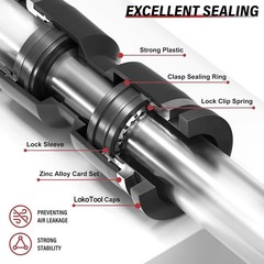 Push to Connect Fittings Elbow 3/8” Tube OD to 1/4” NPT Male Thread Black 5Pcs