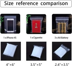 300pcs Small Plastic Jewelry Bags, 3 Sizes Clear Zipper Baggies for Beads Pill