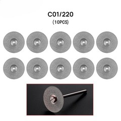 10 Pcs Dental Diamond Disc Wheel Teeth Cutting Polishing Discs/Mandrel 19/22 mm