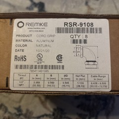Remke Industries RSR-9108 Cord Grip, alum, 90 deg, 1/2″ cable range .438 – .500