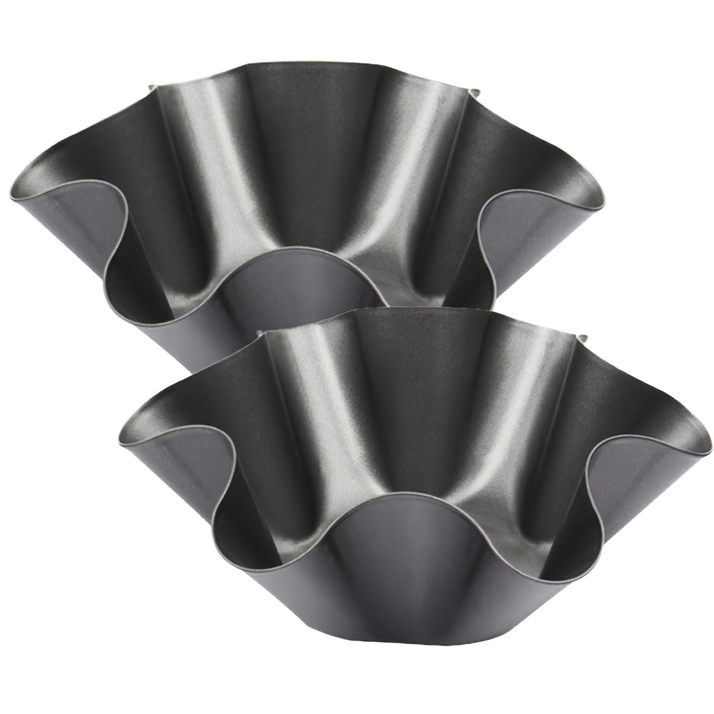 Cielasis 2 Pack 8.5″ Nonstick Large Taco Shell Bowl – 8.5 inches, Black