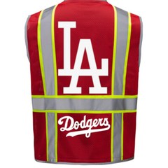 ⚾🦺LOS ANGELES DODGERS SAFETY PPE VEST W/SILVER REFLECTIVE LOGO M/L/XL/2XL-4XL