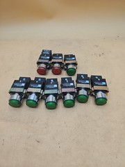 LOT OF 9  Shamrock Controls – RB2-BV6 Illuminated Push Buttons. RB2-BE-101