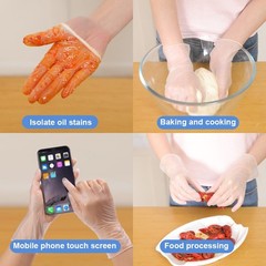 L / XL Size Clear Multipurpose Disposable Vinyl Gloves Powder Free 70pcs Per Box