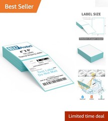 4″ x 6″ Direct Thermal Shipping Labels – 100 Count Fanfold with Strong Adhesive