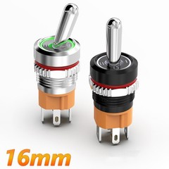 16mm Power Toggle switch ON/OFF 2/3 Position 20A 250VAC Waterproof LED Red Green