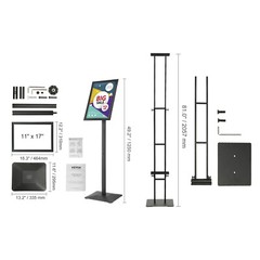 VEVOR Pedestal Sign Holder Adjustable Poster Stand 11x17in / 8.5x11in / 4-75in