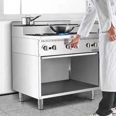 WILPREP 36″ 6-Burner Step-Up Gas Range with Storage Base 26000BTU Burners NG/LPG