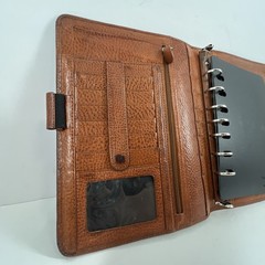Franklin Covey Full Grain Italian Leather 7 Ring Binder Chestnut Brown Vintage