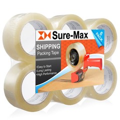 6 Rolls Carton Sealing Clear Packing Tape Box Shipping – 1.8 mil 2″ x 110 Yards