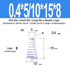 304 Stainless Steel A2 Conical Cone Compression Spring Springs 0.4-2mm Wire Dia