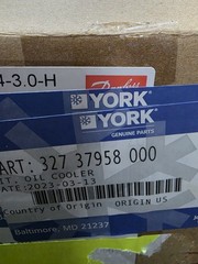 York 327 37958 000 oil cooler Complete Kit Brand NEW USA SELLER Genuine Parts