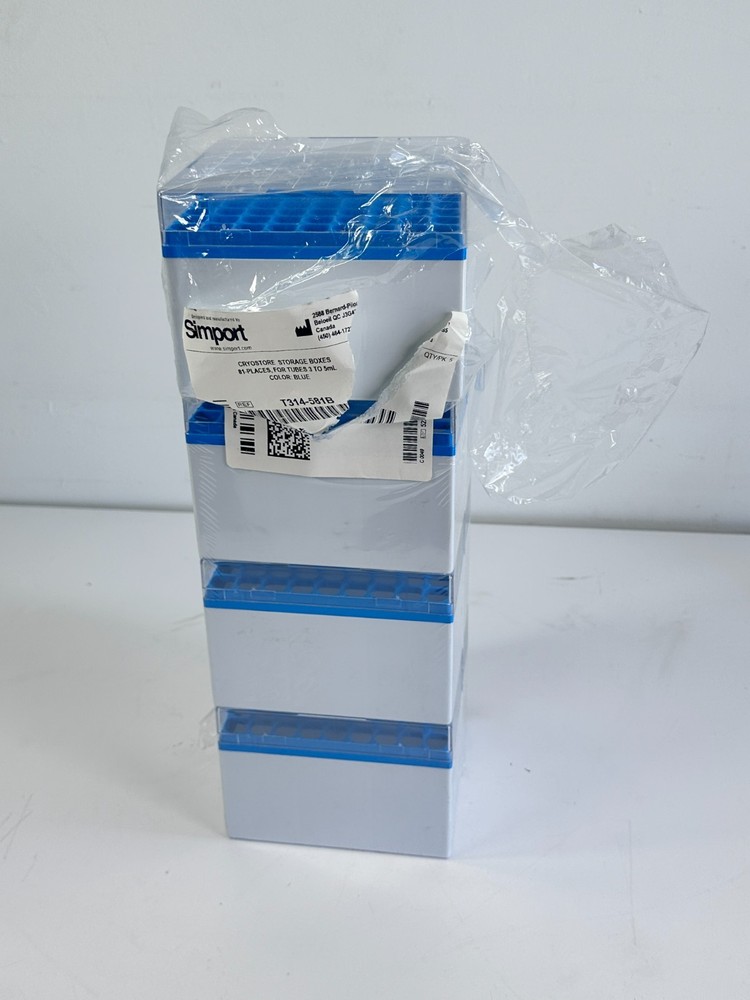 Lot of 4 Simport Scientific Cryostore T314-581 Series Storage Boxes