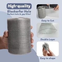 304 Stainless Steel Mesh Roll 5″ x 30ft Rodent Proofing Gap Blocker Wire Fabric