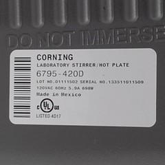 Corning 6795-420D Laboratory Stirrer / Hot Plate, 5 x 7in Top, 5-550°C, 120VAC