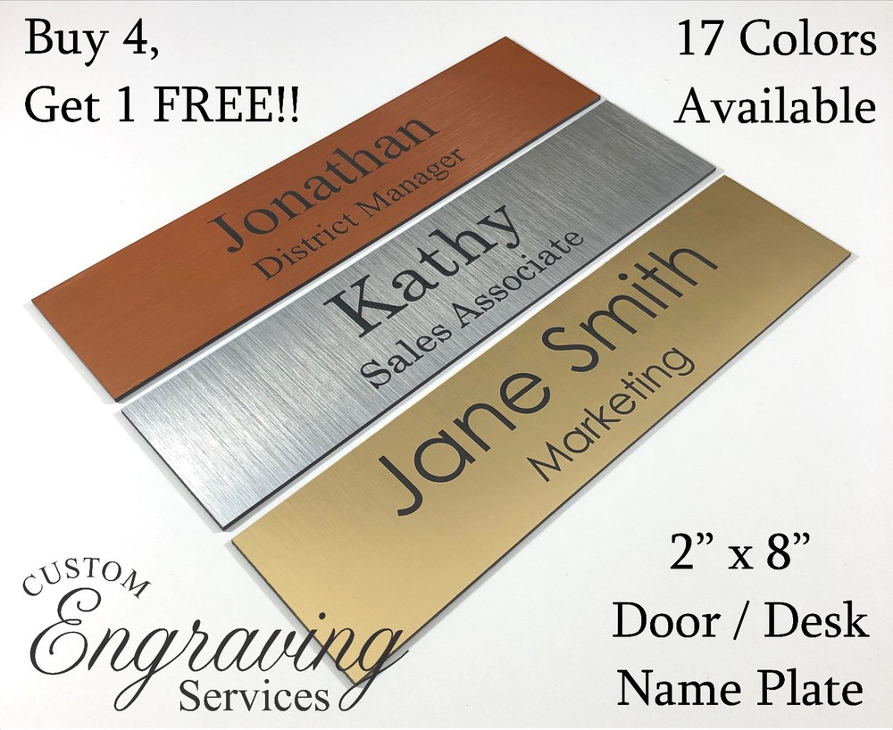 NAME PLATE FOR OFFICE DESK OR DOOR (2″X8″) SIGN PLAQUE PERSONALIZATION ENGRAVED