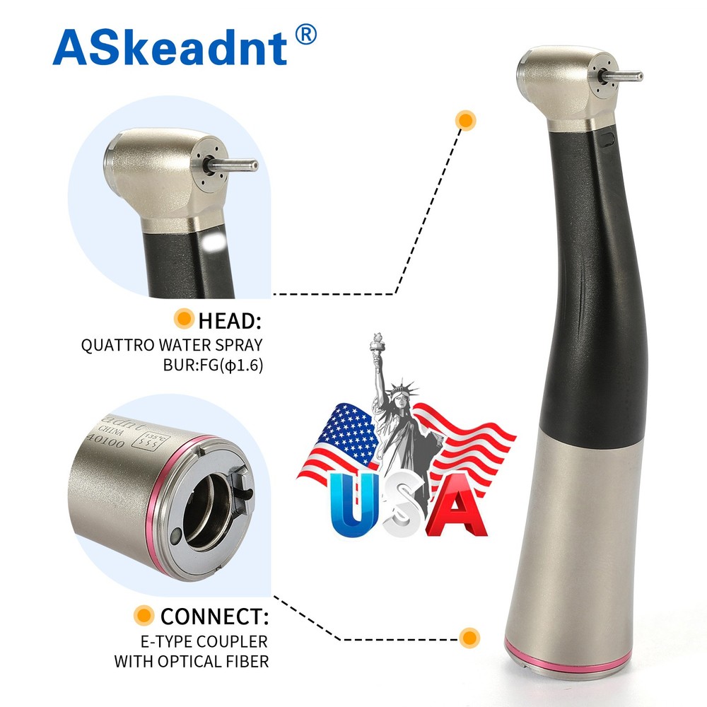 Yabangbang Dental Electric Handpiece 1:5 Contra Angle Fiber Optic High Speed NSK