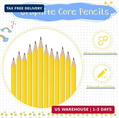 24 Pcs Yellow Golf Pencils with Erasers Mini Small Pencils Baby Shower Fav