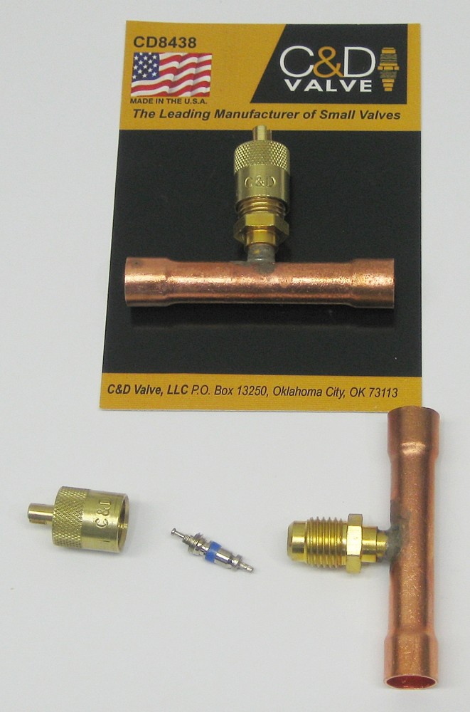 C&D Copper Access Tee Valve 3/8″ CD8438 Package of 2